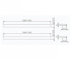 Рейка для підлоги з ухилом AlcaPlast 1200 мм двостороння нержавіюча сталь APZ905M / 1200