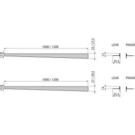 Рейка для підлоги з ухилом AlcaPlast 1200 мм права нержавіюча сталь APZ904M / 1200