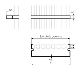 Рейлінг Terma Belt 40 888 мм хром та порошкове покриття по RAL WRRRGT088