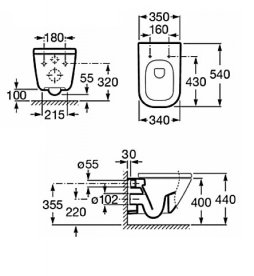 Унитаз подвесной Roca Gap A34647L+A80147 + Инсталляция Roca Pro A89009 + Кнопка Roca A890096