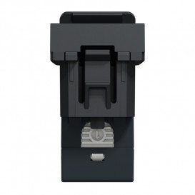 Розетка комп'ютерна Schneider Electric Unica New RJ45 одинична категорія 5e UTP 1 модуль антрацит NU341054