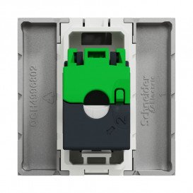 Розетка комп'ютерна Schneider Electric Unica New RJ45 одиночна категорія 5е UTP 2 модулі алюміній NU341130