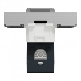 Розетка комп'ютерна Schneider Electric Unica New RJ45 одиночна категорія 5е UTP 2 модулі алюміній NU341130