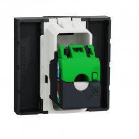 Розетка комп'ютерна Schneider Electric Unica New RJ45 одинична категорія 5е UTP 2 модулі антрацит NU341154