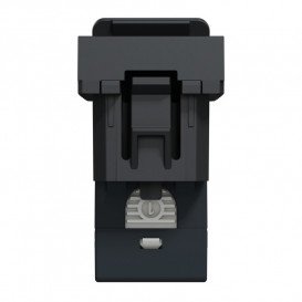 Розетка компьютерная Schneider Electric Unica New RJ45 одиночная категория 6 UTP 1 модуль антрацит NU341454