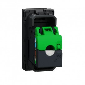 Розетка компьютерная Schneider Electric Unica New RJ45 одиночная категория 6 UTP 1 модуль антрацит NU341454