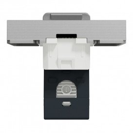 Розетка комп'ютерна Schneider Electric Unica New RJ45 одиночна категорія 6 UTP 2 модулі алюміній NU341530