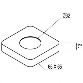 Розетка Tres металева квадратна 65х65 мм хром 913474410