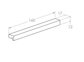 Ручка для шафки Roca Kwadro 16 см алюміній золото A817029557