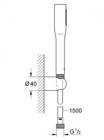 Ручной душ на держателе Grohe Vitalio Get Stick 1-режимный хром 27459000