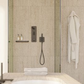 Ручний душ на тримачі Hansgrohe Axor Citterio C 2-режимний чорний матовий хром 49626340