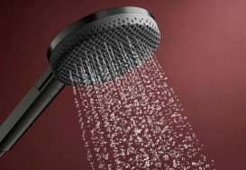 Ручний душ на тримачі Hansgrohe Raindance Alive Select S 3-режимний EcoSmart чорний матовий хром 24611340