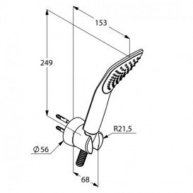 Ручной душ на держателе Kludi Fizz со шлангом хром 6765005-00