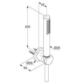 Ручной душ на держателе Kludi Nova Fonte 1-режимный черный матовый 208503915