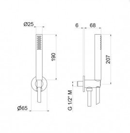 Ручний душ на тримачі Vema Wellness steel нержавіюча сталь V08132AC005