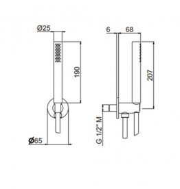 Ручний душ на тримачі Vema Wellness steel чорний матовий V08132F0202