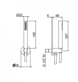 Ручний душ на тримачі Vema Wellness steel хром V08132B0010