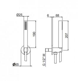 Ручной душ на держателе Vema Wellness steel хром V08132B0010