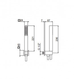 Ручной душ на держателе Vema Wellness steel хром V08133B0010