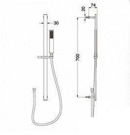 Ручной душ на штанге Eurorama Wellness хром R50451C
