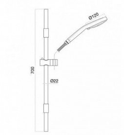 Ручной душ на штанге Fiore Kevon 120 мм черный матовый 30N398N5