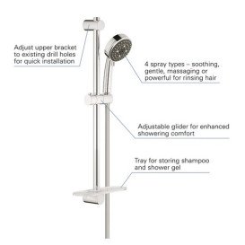 Ручний душ на штанзі Grohe Quickfix Vitalio Comfort 100 2-режимний хром 26098000