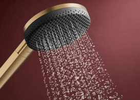 Ручний душ на штанзі Hansgrohe Raindance Alive Select S 65 см 3 режими EcoSmart бронза 24600140