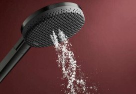 Ручной душ на штанге Hansgrohe Raindance Alive Select S 65 см 3 режима EcoSmart черный матовый хром 24600340