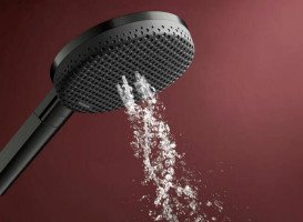 Ручной душ на штанге Hansgrohe Raindance Alive Select S 90 см 3 режима EcoSmart черный матовый хром 24601340