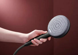 Ручний душ на штанзі Hansgrohe Raindance Alive Select S 90 см 3 режими EcoSmart чорний матовий хром 24601340
