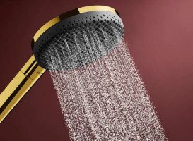 Ручной душ на штанге Hansgrohe Raindance Alive Select S 90 см 3 режима EcoSmart золото 24601990