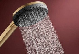 Ручний душ на штанзі Hansgrohe Raindance Alive Select S 90 см 3 режими EcoSmart бронза 24603140