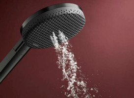 Ручной душ на штанге Hansgrohe Raindance Alive Select S 90 см 3 режима EcoSmart черный матовый хром 24603340
