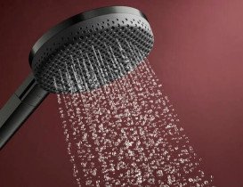 Ручной душ на штанге Hansgrohe Raindance Alive Select S 90 см 3 режима EcoSmart черный матовый хром 24603340