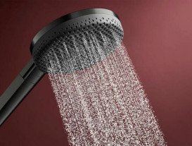 Ручной душ на штанге Hansgrohe Raindance Alive Select S 90 см 3 режима EcoSmart черный матовый хром 24603340