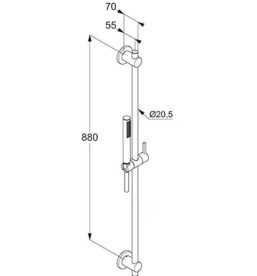 Ручний душ на штанзі Kludi Nova Fonte 1-режимний брошурований нікель PVD 20840N515