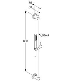 Ручний душ на штанзі Kludi Nova Fonte 1-режимний хром 208400525