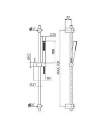 Ручний душ на штанзі Vema Maira хром V27100B0010