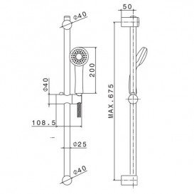 Ручний душ на штанзі Vema Vema хром V13100B0010