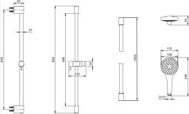 Ручний душ на штанзі Villeroy & Boch Embrace хром TVS1086000161
