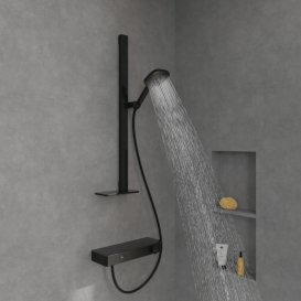 Ручной душ на штанге Villeroy & Boch Infinity Showers матовый черный TVS110002000K5