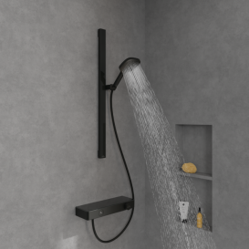 Ручний душ на штанзі Villeroy & Boch Infinity Showers матовий чорний TVS110003000K5