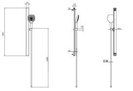 Ручний душ на штанзі Villeroy & Boch Infinity Showers матовий чорний TVS110003000K5