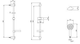 Ручний душ на штанзі Villeroy & Boch Universal Showers хром TVS00000400061