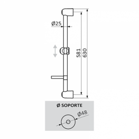 Ручний душ на стійці GRB Hidromasaje з мильницею хром 05035008