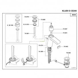 Важіль у вигляді джойстика для змішувача Kludi O-Cean хром 7468105-00