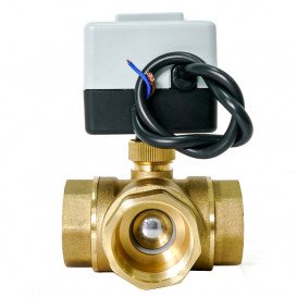 Шаровой клапан Tervix Pro Line ORC 3-way 3-ходовой н/з 3/4'' DN20 с электроприводом латунь 202022