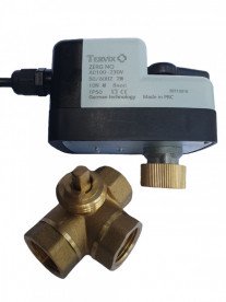 Кульовий клапан Tervix Pro Line ZERG 3-ходовий н/в 3/4'' DN20 із самоповоротним електроприводом латунь 206122