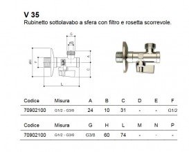 Шаровой кран Luxor с фильтром 1/2