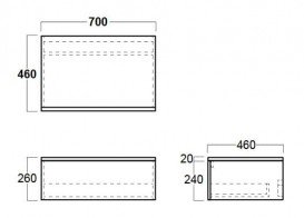 Шкаф для ванной Simas Vignoni подвесной 70х46 см ДСП белый матовый VIM 3